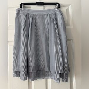 Karl Lagerfeld Black and White Striped A-Line Skirt